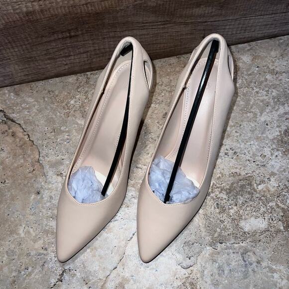 Coutgo Cut Out Pumps High Heel Stiletto Pointed Toe Dress Shoes Sz 8.5 Nude - Picture 7 of 16